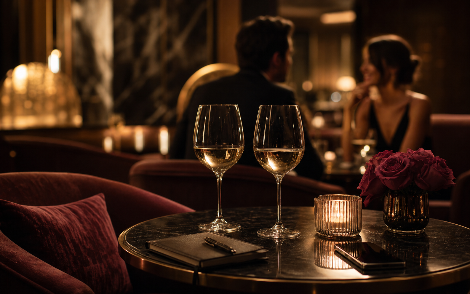 Elegant lounge setting for an allowance and etiquette guide
